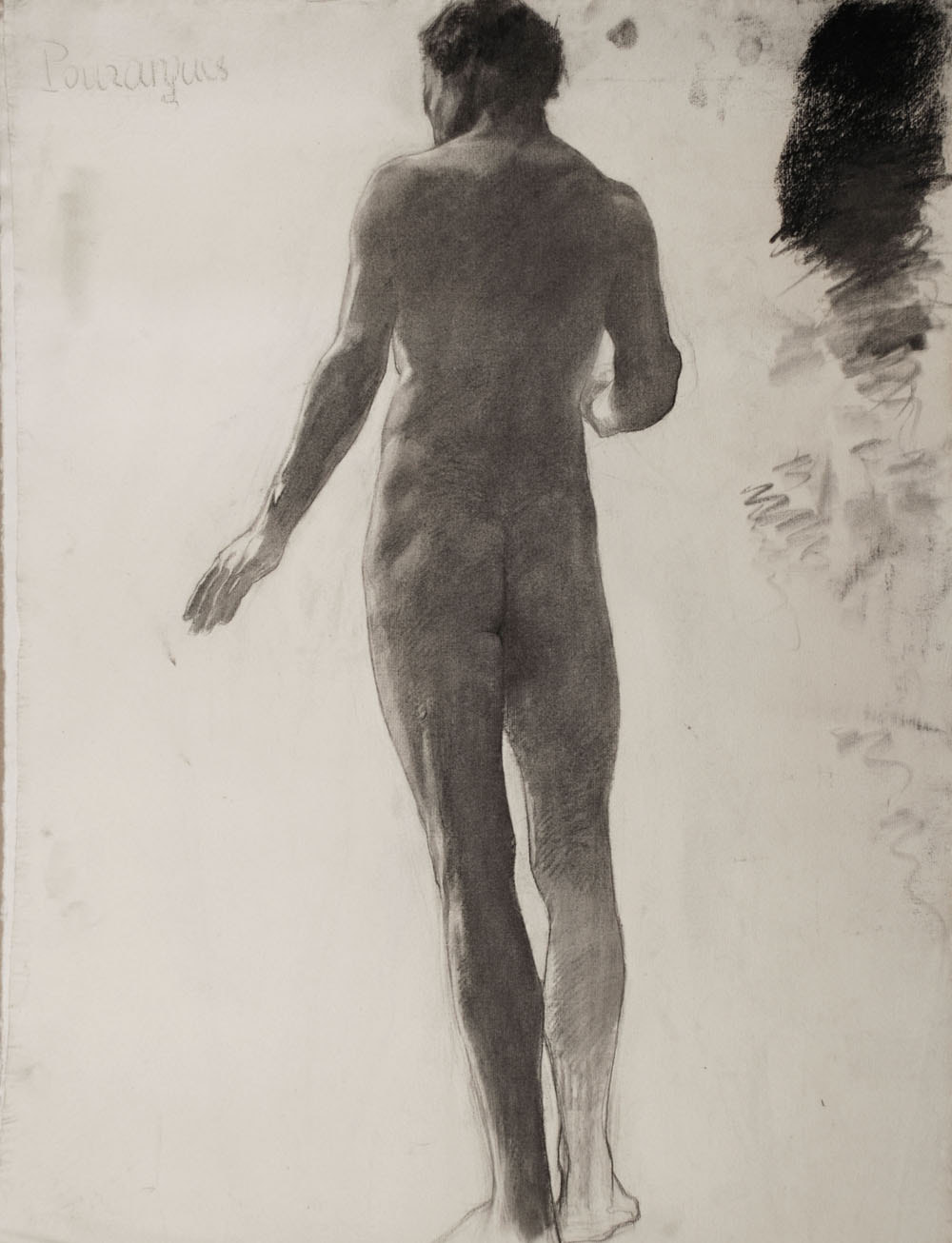 Lucien-Paul Pouzargues drawing nude from behind