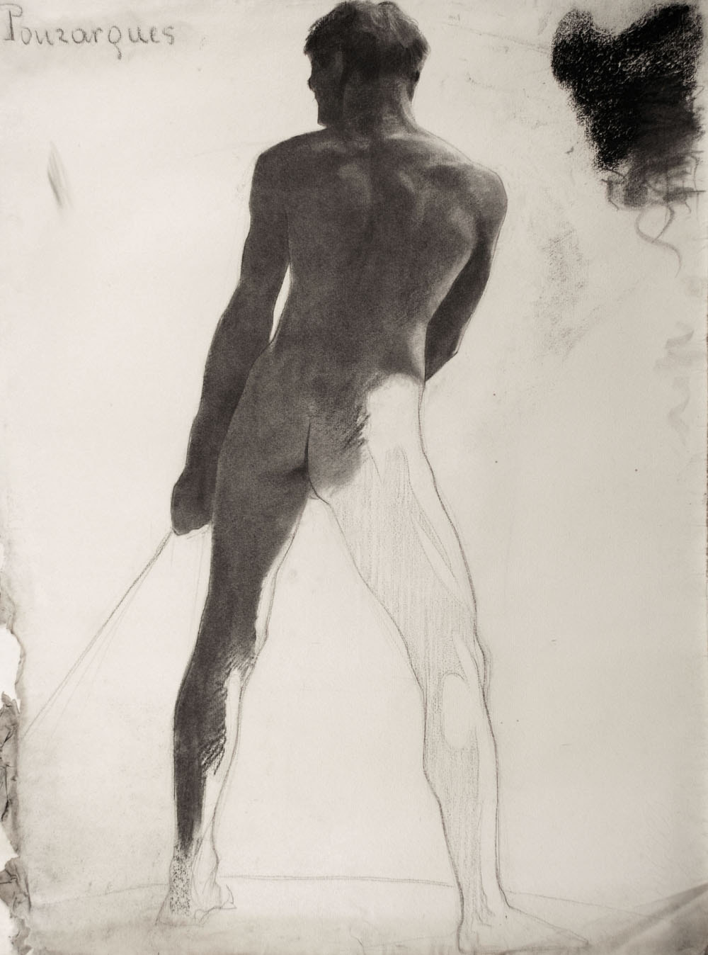 Lucien-Paul Pouzargues drawing male figure pose