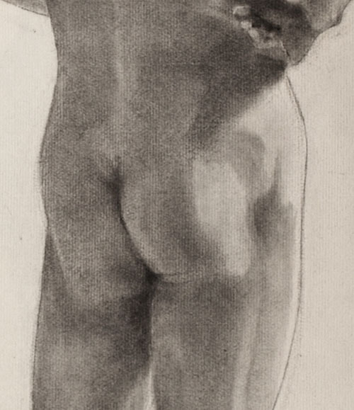 Lucien-Paul Pouzargues drawing male nude standing