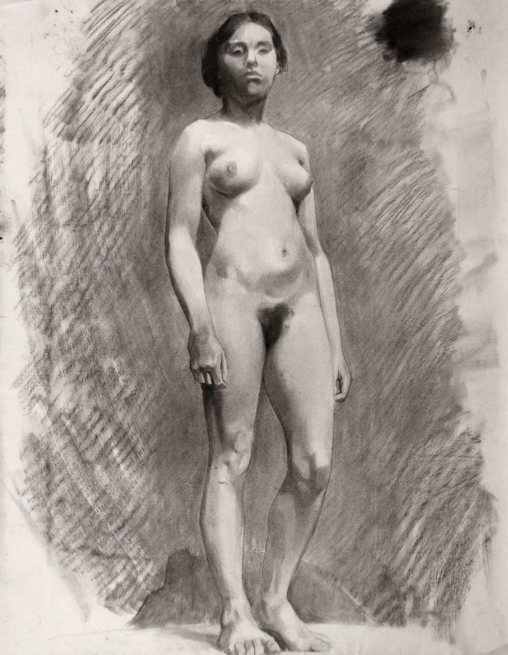Lucien-Paul Pouzargues drawing female nude