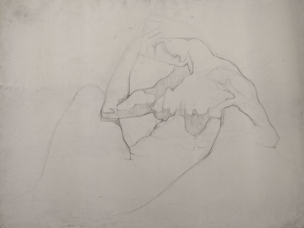 Lucien-Paul Pouzargues drawing female torso study