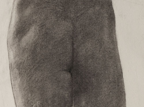 Lucien-Paul Pouzargues drawing nude from behind detail