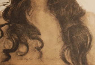 Portrait of a Lady with Flowers in her Hair, print, detail