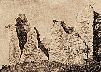 Blinkensop Castle, Northumberland, 1783 ebgraving (detail)
