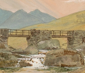 Pont y Garth, North Wales, watercolour painting