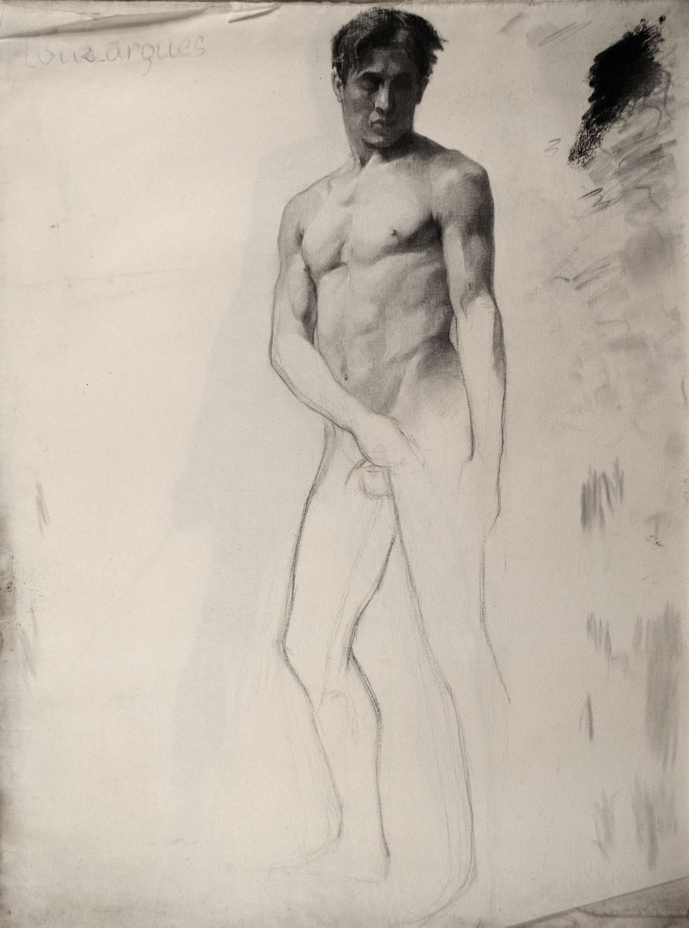 Lucien-Paul Pouzargues drawing male figure study