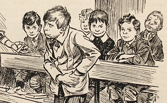 Punch cartoon, H M Brock, school (detail)