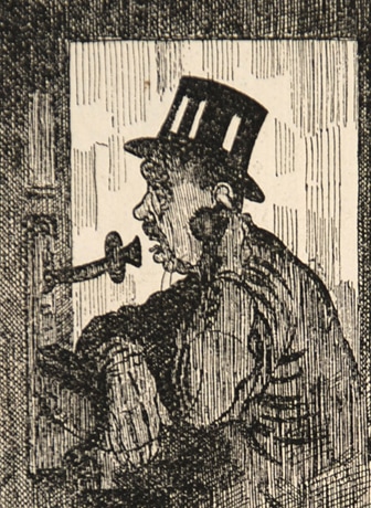 Punch Cartoon, Arthur Norris, telephone (detail)
