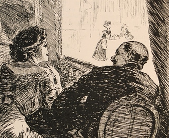 Punch cartoon by F H Townsend, theatre (detail)