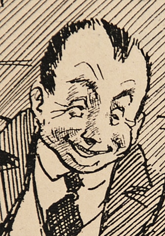 Charles Grave Punch cartoon, comedian (detail)