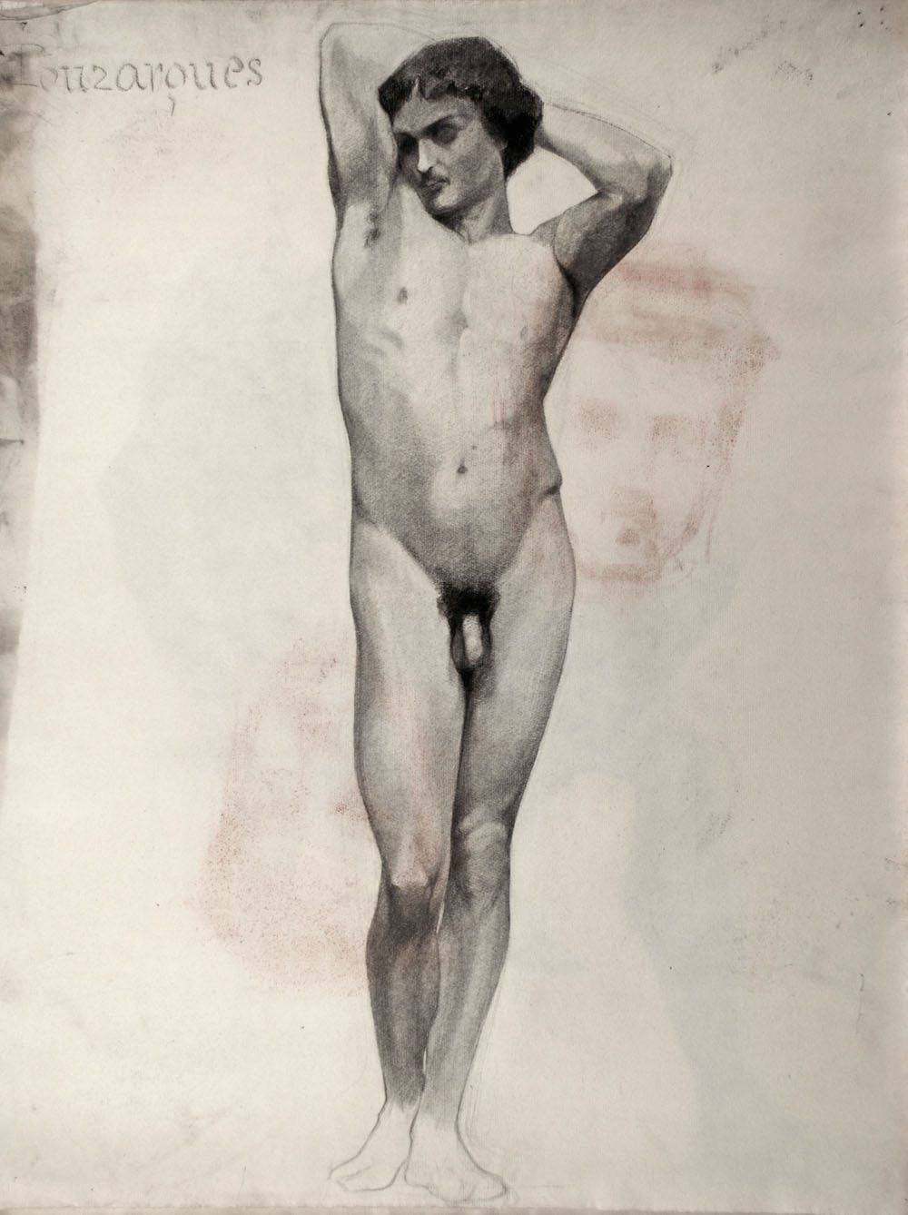 Lucien-Paul Pouzargues drawing nude male