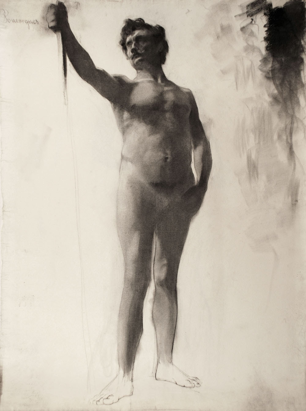 Lucien-Paul Pouzargues drawing standing male nude figure