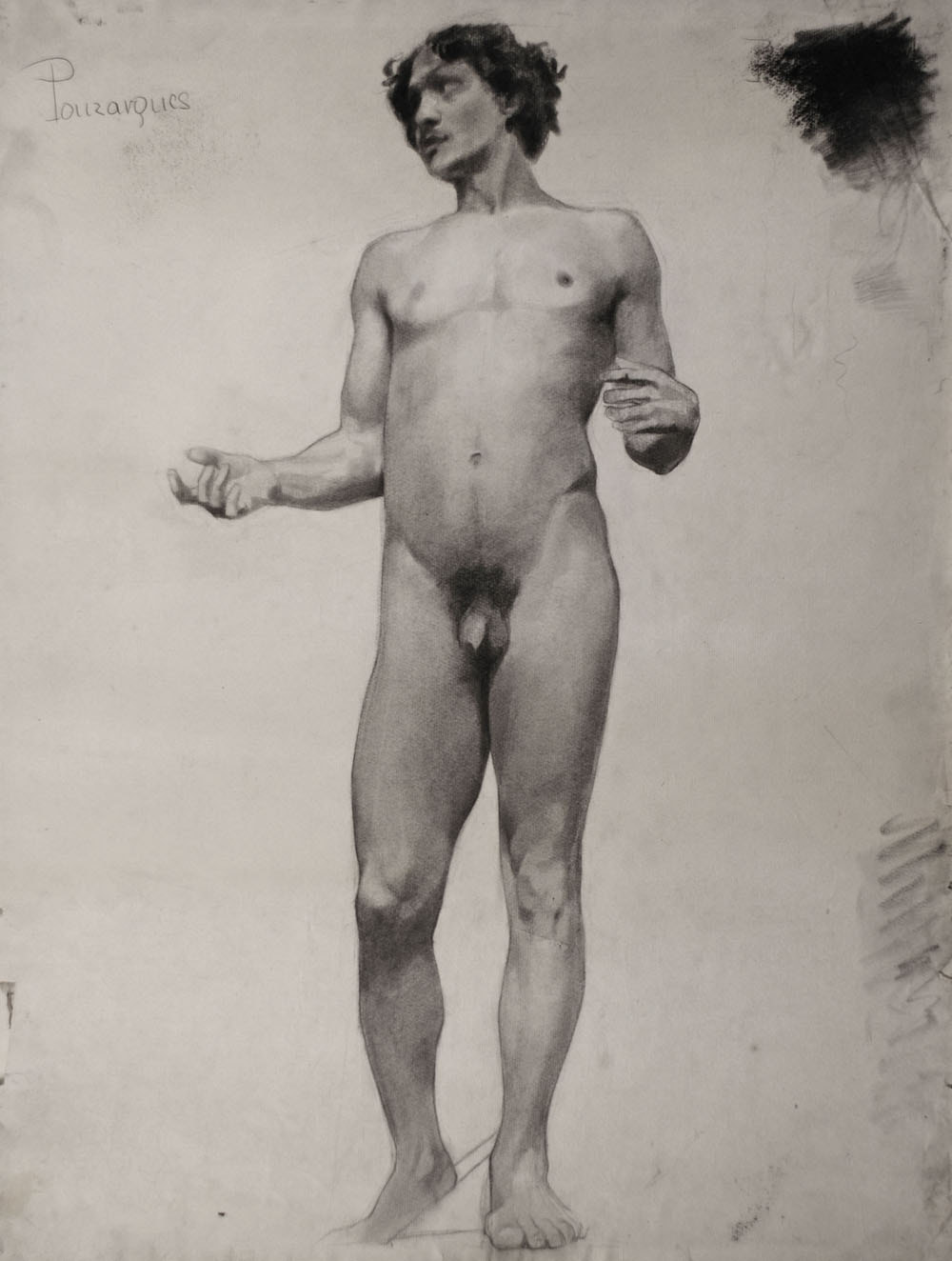 Lucien-Paul Pouzargues drawing standing male nude