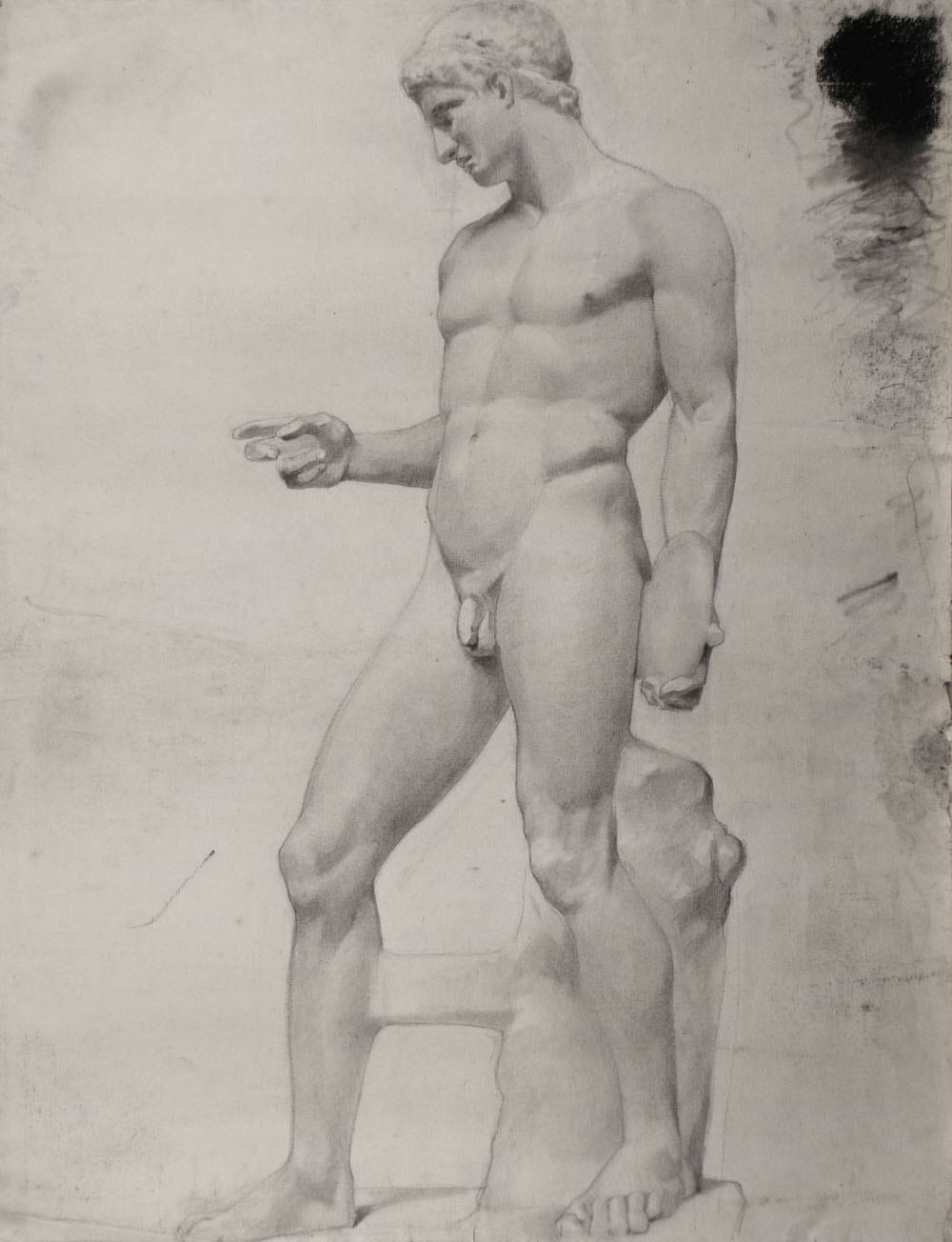 Lucien-Paul Pouzargues drawing Study of the Discus Thrower Sculpture