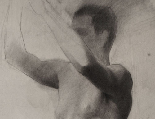 Lucien-Paul Pouzargues male nude study detail