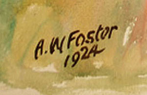 Alfred Walton Foster artist Signature