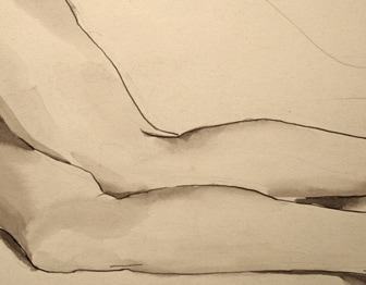 Nude Lying Down, watercolour wash (detail)