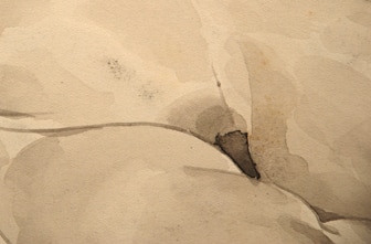 Female Nude Study, watercolour wash (detail)