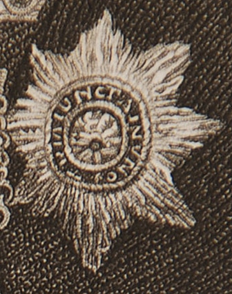 Portrait of Viscount Bridport, engraving (detail)