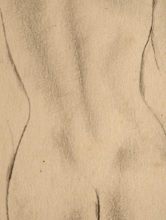 Study of a Female Nude from Behind, pencil drawing (detail)