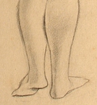 Study of a Female Nude, pencil drawing (detail)