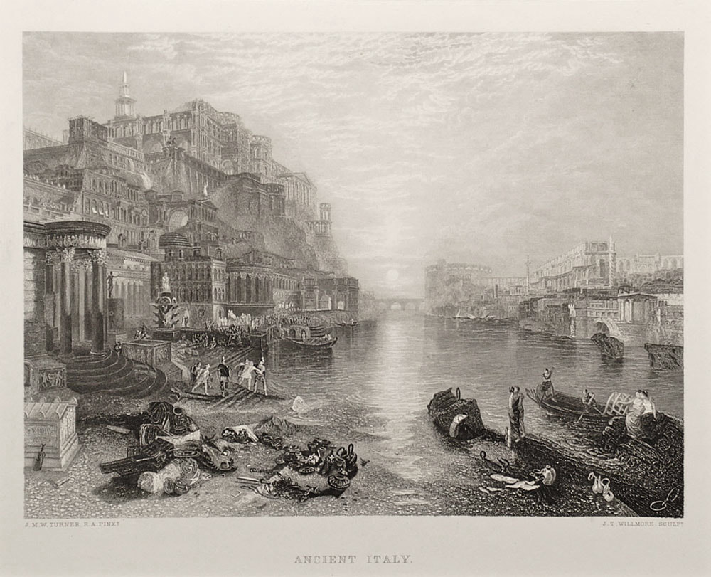 After J M W Turner Ancient Italy engraving