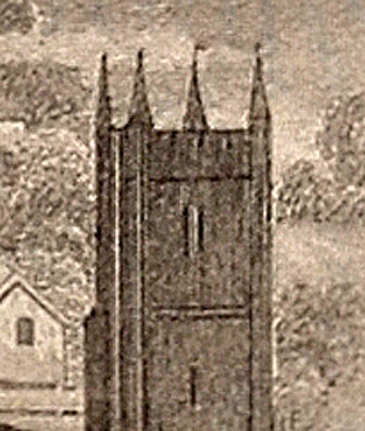 The Town of Ashburton, Devonshire, engraving (detail)