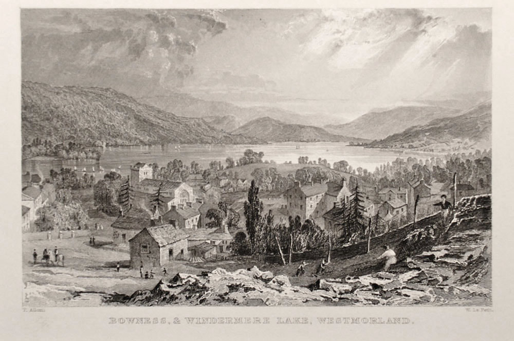 Bowness and Windermere antique print