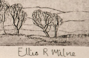 Ellis R Milne artist signature