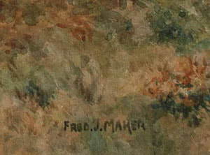 Fred J Maher artist signature