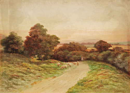 George Oyston Cheviots Landscape Watercolour