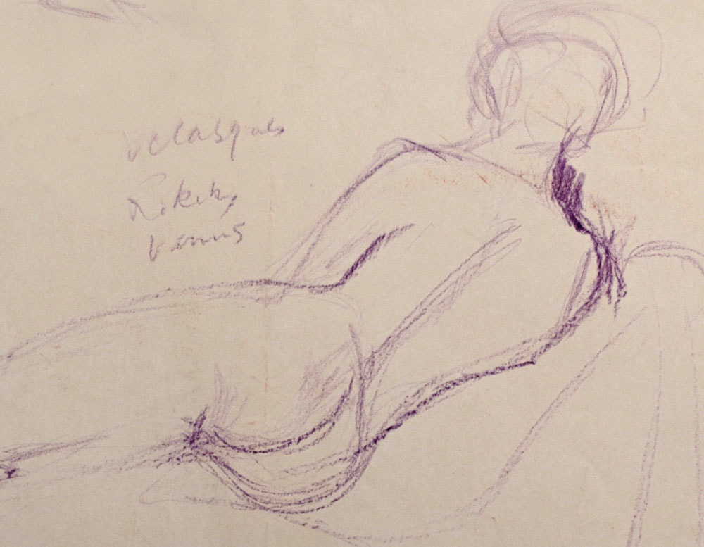 Joan Atkinson nude chalk drawing