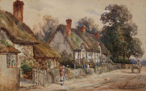 John William Chadwick Country Cottages watercolour
