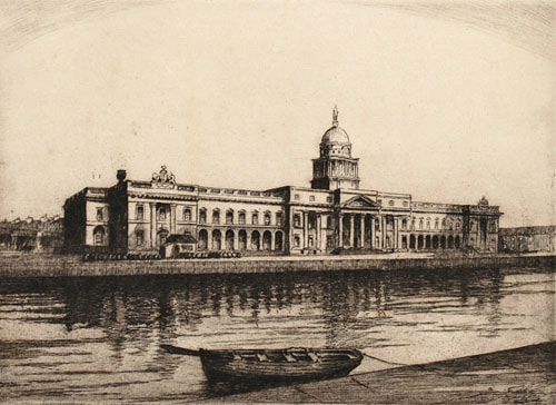 Louis Whirter etching Customs House Dublin