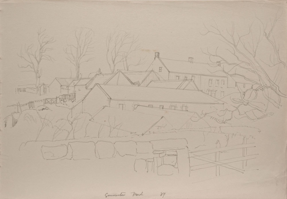 Original Arthur Heslop Drawing For Sale, Gunnerton, Northumberland 1939