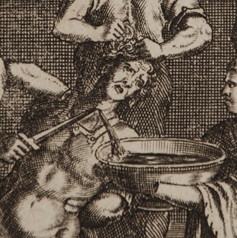 A Scene from Shakespeare's Titus Andronicus, 1709, engraving (detail) 