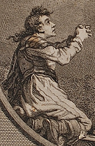 Engraving, A Scene from Shakespeare's Henry V, 1785 (detail)